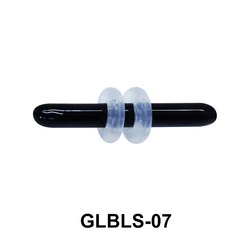 Glass Barbell with Two Trasparent Silicon Ring Outer GLBLS-07